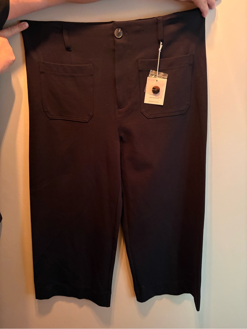 LC Lauren Conrad Black Wide Leg Pants with Front Patch Pockets